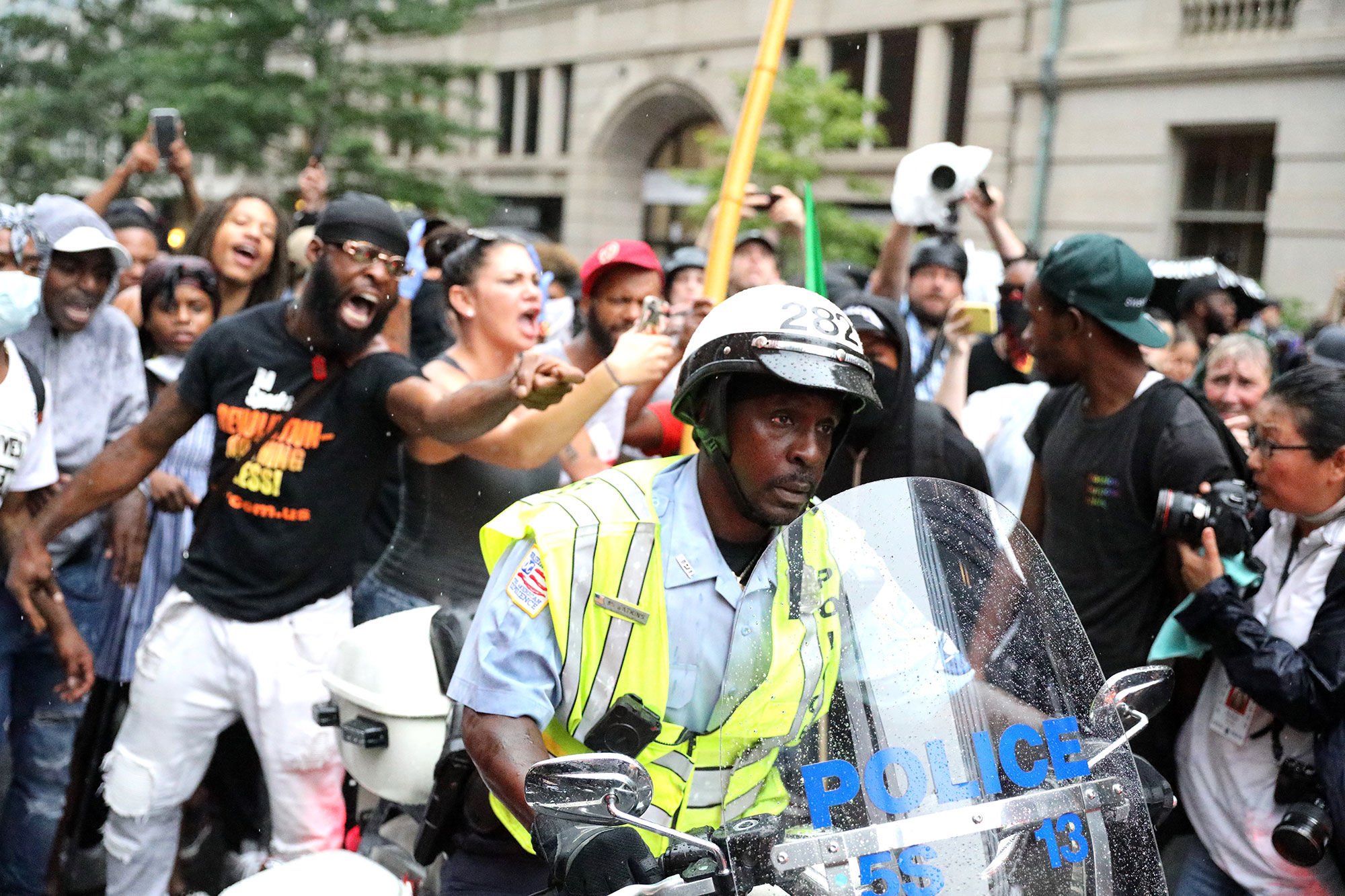 Police officer at demonstration